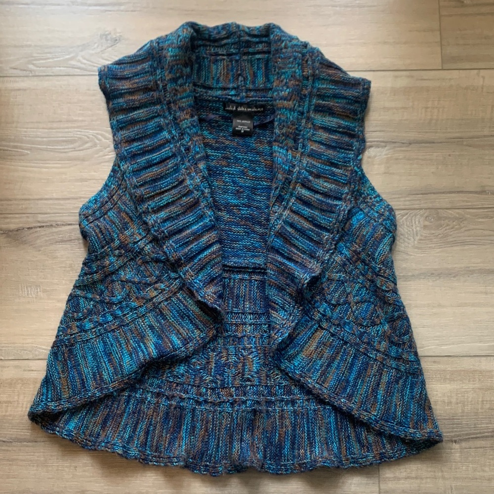 United States Sweaters Blue and Brown Knit Vest Size M
